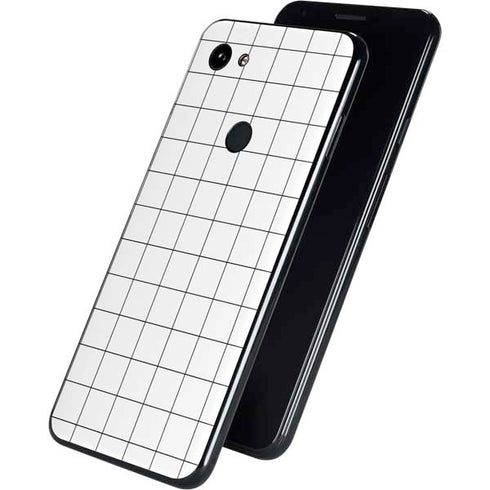 White Grid Google Pixel 3a Skin